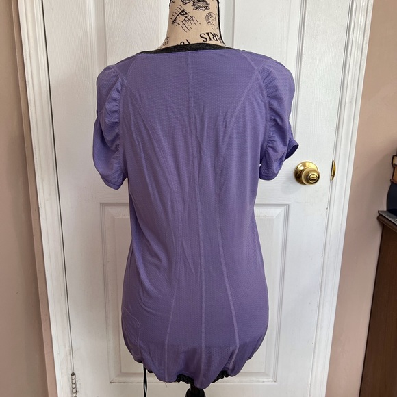 EUC Lululemon Willpower Drawstring Short Sleeve Tech Tee in Grape - 8 - Picture 2 of 13